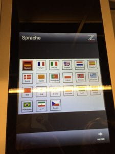 A scanner screen showing multiple different language options