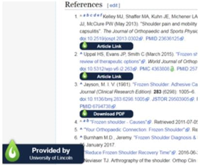 Wikipedia References with LibKey Nomad "Article Links"